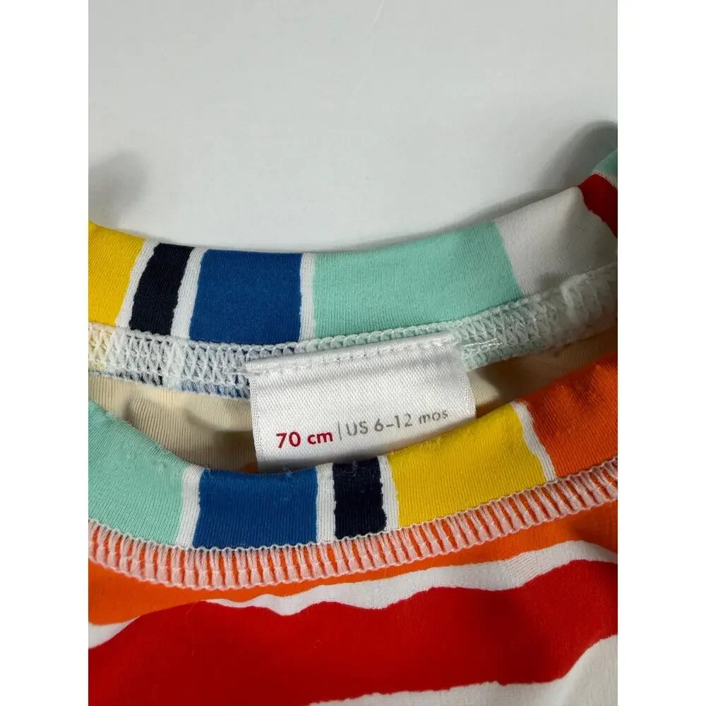 Hanna Andersson Rainbow Stripe Rash Guard Size 6–12 Months Swim
